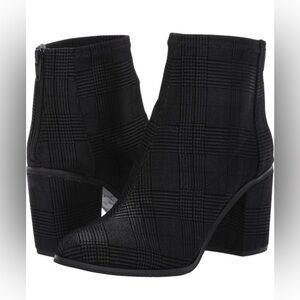 BC Footwear Shimmery Black Plaid Ankle Booties